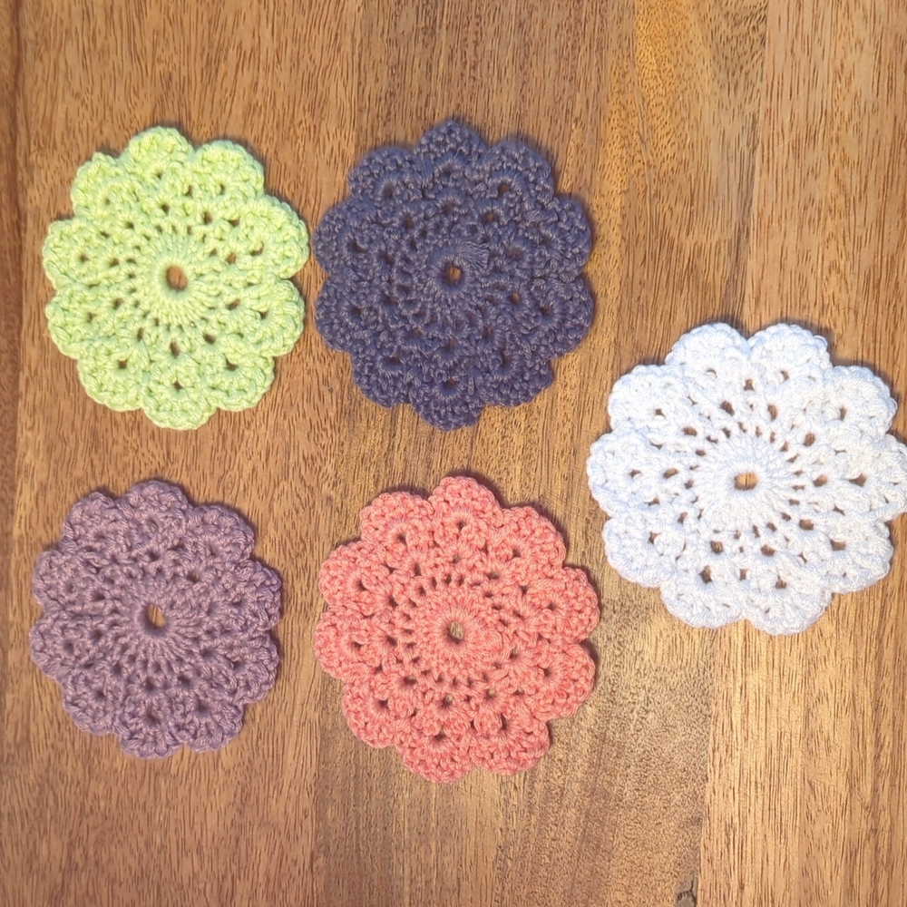 Hand crochet coasters